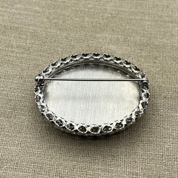 Vintage Large heavy black onyx brooch pin - Picture 10 of 10